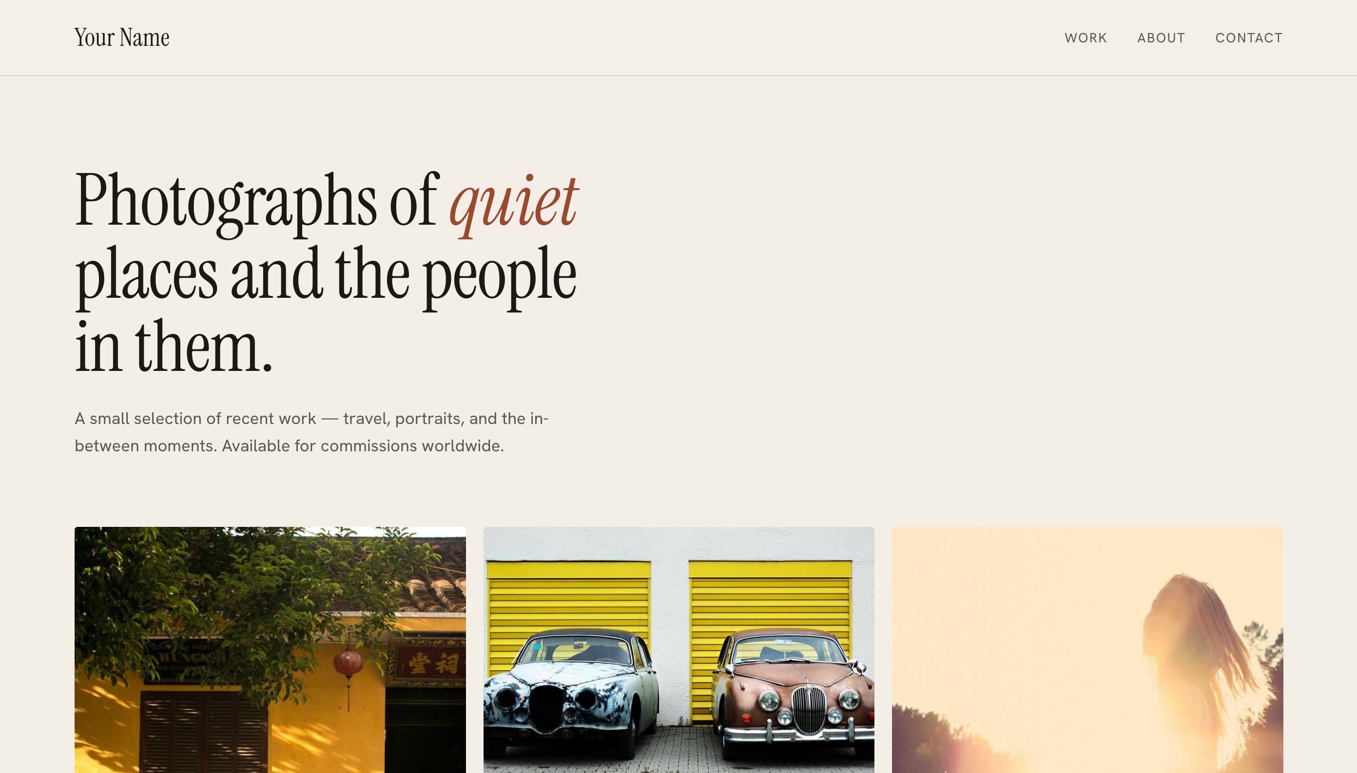 Photography Portfolio website screenshot